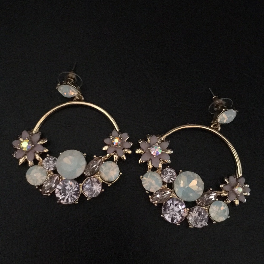 Catherine Malandrino Opal Stones Statement Hoops